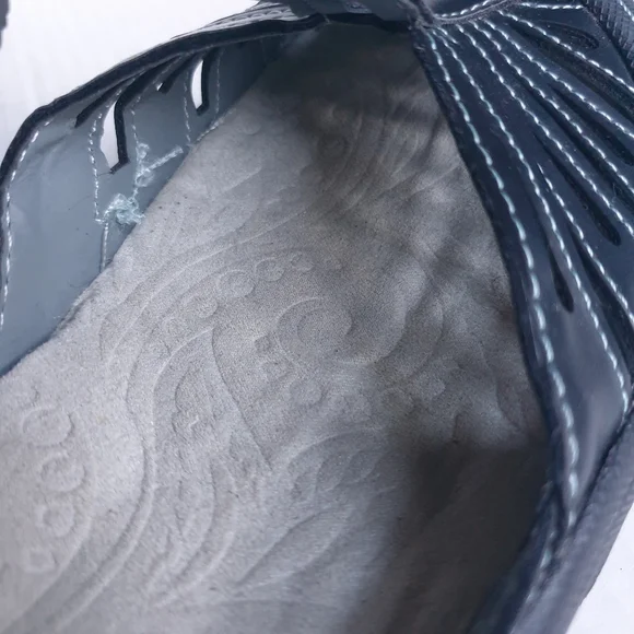 JBU Wm Melon Black Memory Foam Vegan Cutout Leather Sneakers Velcro T-Strap 7.5 - Picture 13 of 16